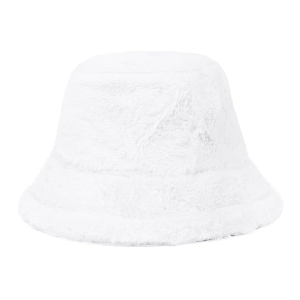 COPY - Faux Fux Plush Bucket Hat - White